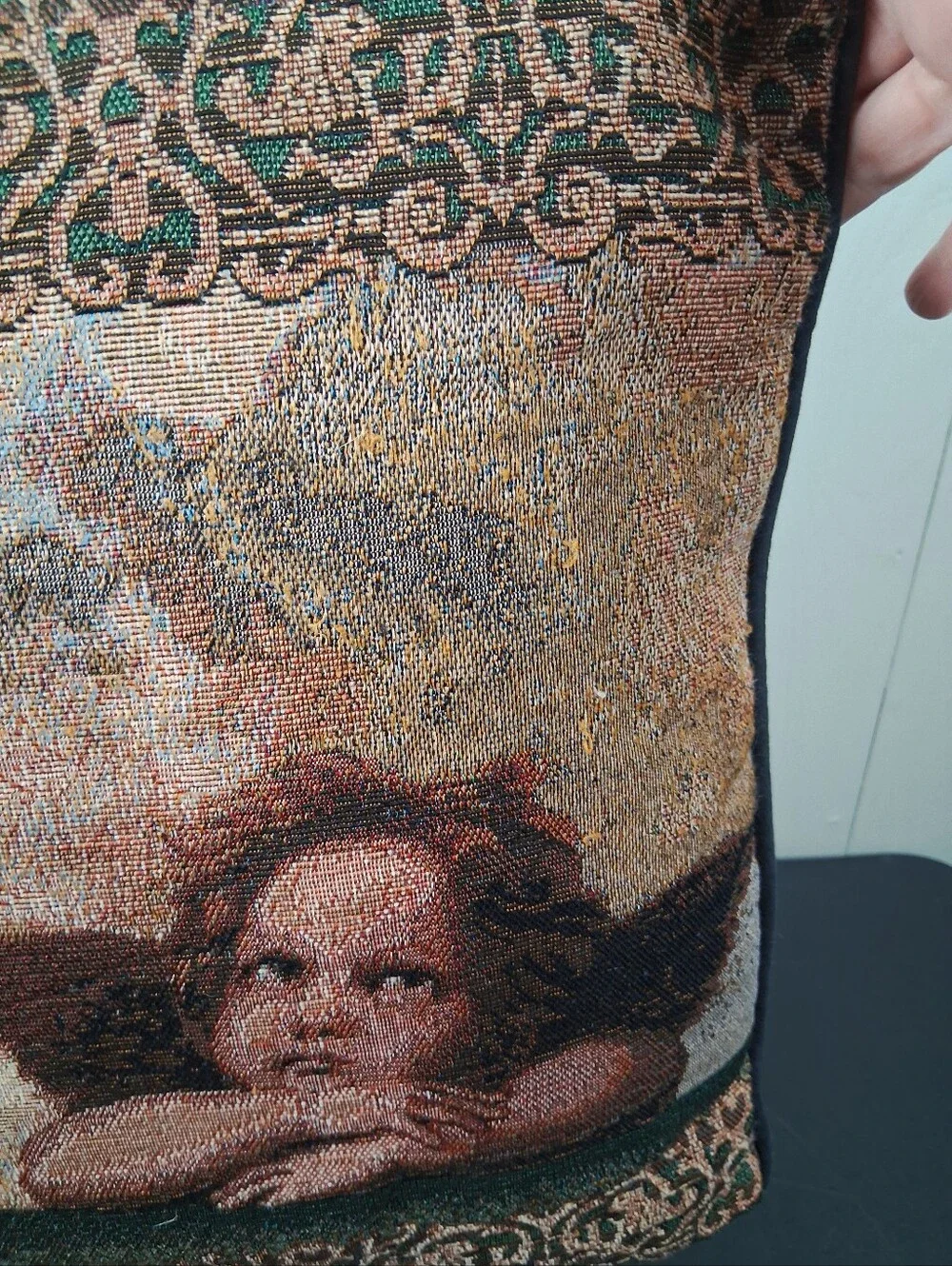 Vintage Whimsical Throw Pillows 2 Tapestry Cherubs Angels Romantic Cottagecore